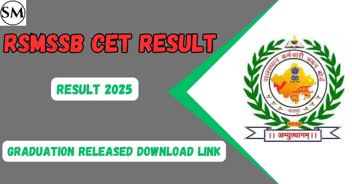 RSMSSB CET Result 2025 Graduation Released Download Link