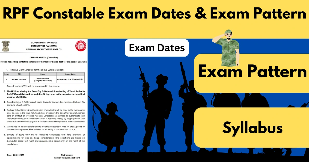 RPF Constable Exam Dates & Exam Pattern