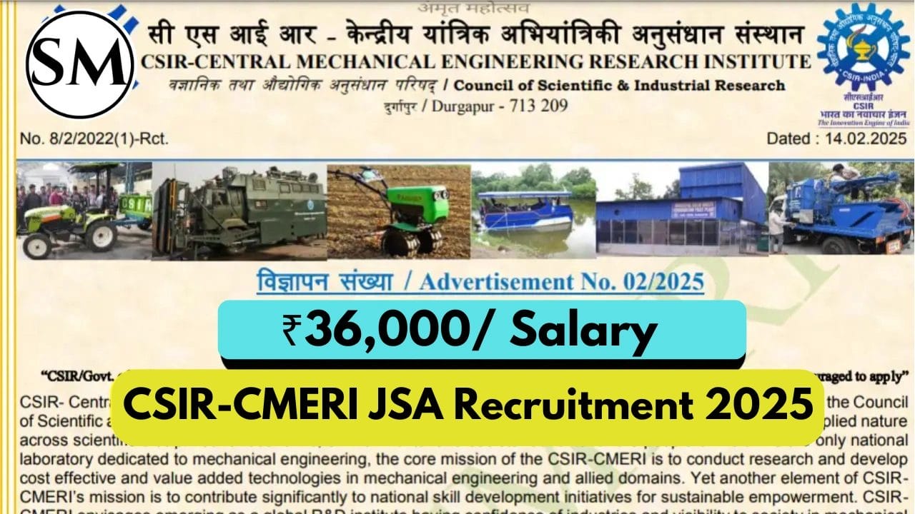 CSIR-CMERI JSA Recruitment 2025