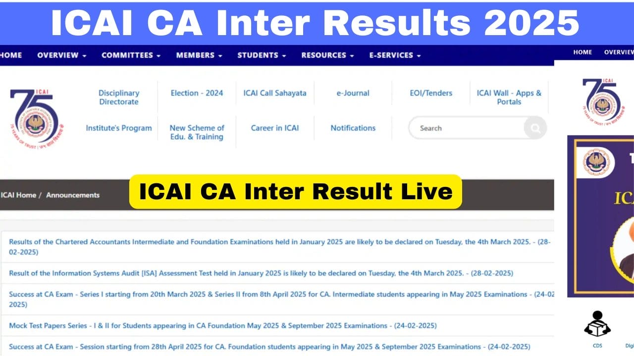 ICAI CA Inter Results 2025